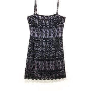 Black and periwinkle/lavender beaded pencil dress